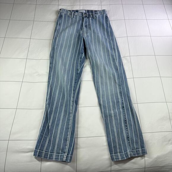 Boyish Jeans Womens 26 Blue Carter Striped They Made Me a Criminal Cotton Blend - Picture 2 of 15